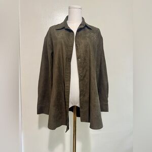 Banana Republic Dark Green Velvet Shacket